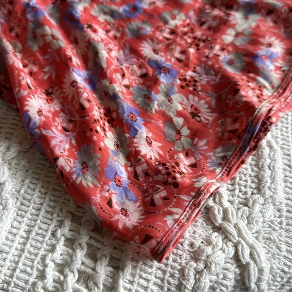 Free People Red and Blue Floral Camisole